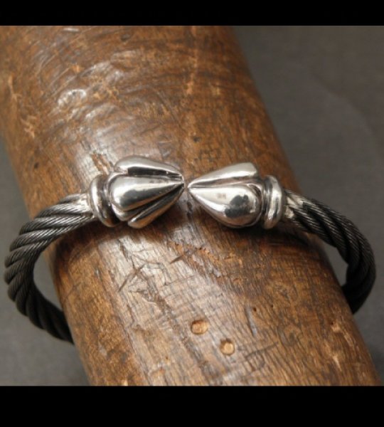 画像3: Half Noodle Cable Wire Bangle (3)