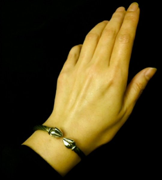 画像6: Half Noodle Cable Wire Bangle (6)