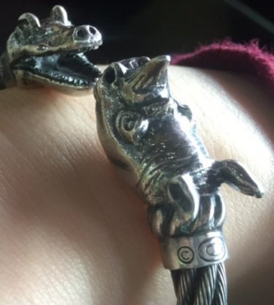 画像8: Rhinoceros & Alligator Cable Wire Bangle (8)