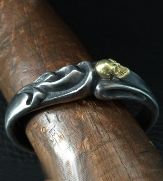 画像11: 18k Gold Skull On Master Gothic Bangle (11)