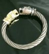 画像3: 10k Gold & Silver Panther Cable Wire Bangle (3)