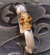 画像6: Floating 18k Gold & Silver Miracle Skull Triangle Wire Bangle (6)