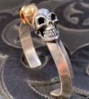 画像5: Floating 18k Gold & Silver Miracle Skull Triangle Wire Bangle (5)