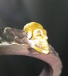 画像3: 10K Gold Twelve Small Skull On 6.5mm Wide Side Flat Chiseled Bangle Bold (3)