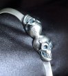 画像7: Quarter Floating Skull Triangle Wire Bangle (7)