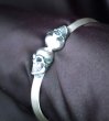 画像5: Quarter Floating Skull Triangle Wire Bangle (5)