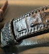 画像8: Crocodile Horn Back Leather Belt (Black) (8)