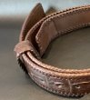 画像3: Crocodile Horn Back Leather Belt (Brown) (3)