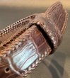 画像11: Crocodile Horn Back Leather Belt (Brown) (11)