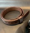 画像8: Crocodile Horn Back Leather Belt (Brown) (8)