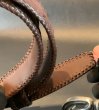画像7: Crocodile Horn Back Leather Belt (Brown) (7)