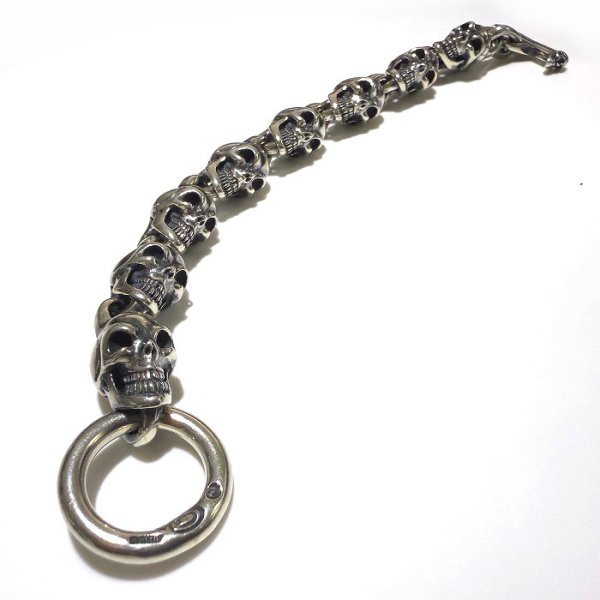 画像3: All Slant Head Skulls Link Bracelet (3)