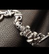 画像9: 2Skull On 4 Heart Crown & Boat Chain Links Chain Bracelet (9)
