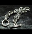 画像5: Half sculpted oval with half smooth anchor links bracelet (5)