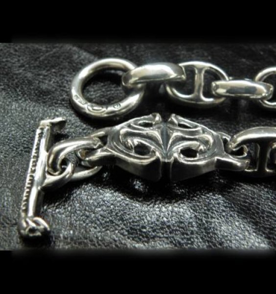 画像3: Half sculpted oval With half smooth anchor links bracelet (3)