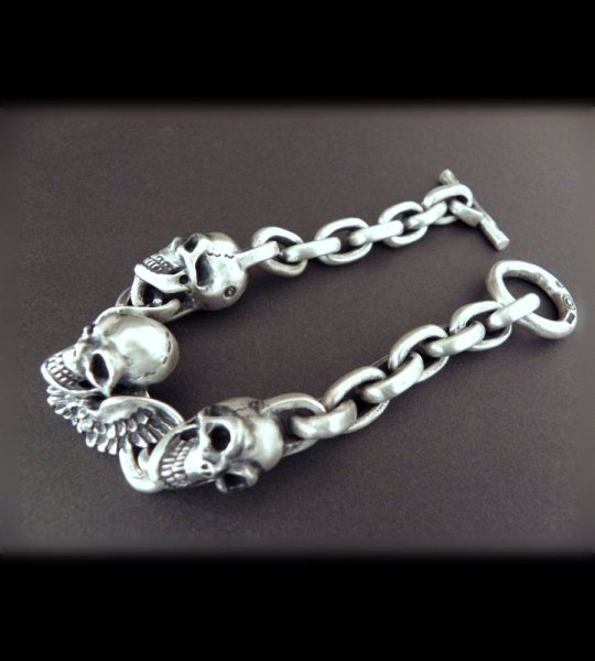 画像4: Skull wing With 2skulls bracelet (4)