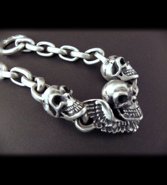 画像2: Skull wing With 2skulls bracelet (2)