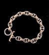画像1: Quarter Chiseled anchor chain with 10k gold maltese cross H.W.O links bracelet (1)