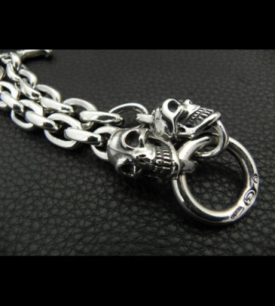 画像5: 2Skulls With Small Oval Links Bracelet (5)