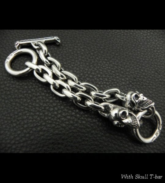 画像4: 2Skulls With Small Oval Links Bracelet (4)