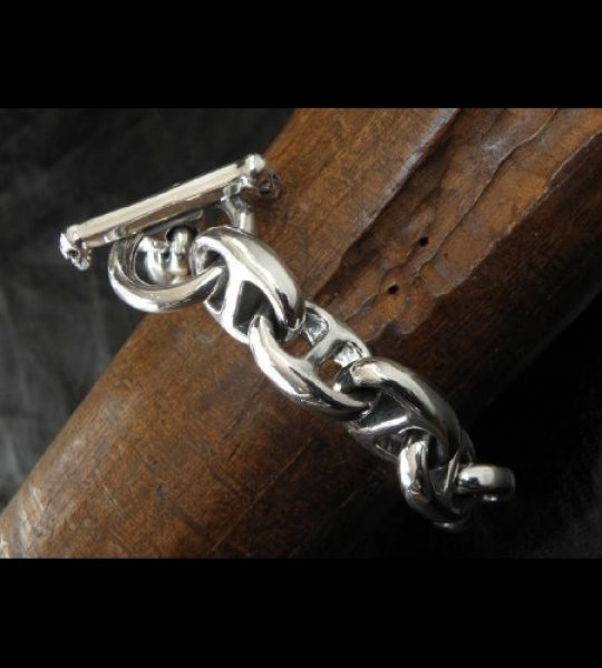 画像9: All Smooth Anchor Chain Links Bracelet (9)