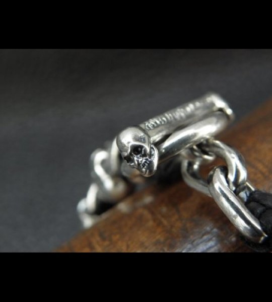 画像13: Half size 10skulls braid leather bracelet (13)