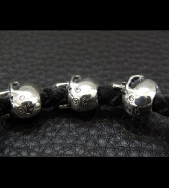 画像6: Half size 10skulls braid leather bracelet (6)