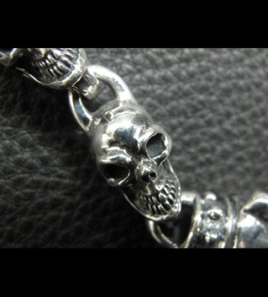 画像5: Stud Bolo Neck Old Bulldog With 7-Skull Links Bracelet (5)