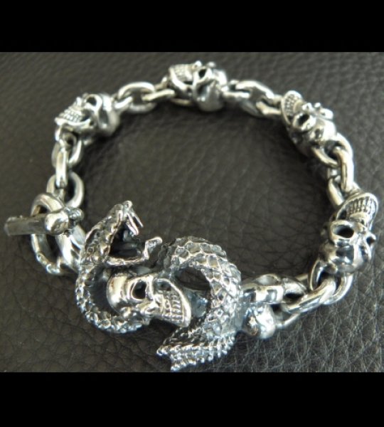 画像2: Half Snake Born With 4Skulls Bracelet (2)