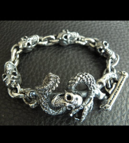 画像3: Half Snake Born With 4Skulls Bracelet (3)