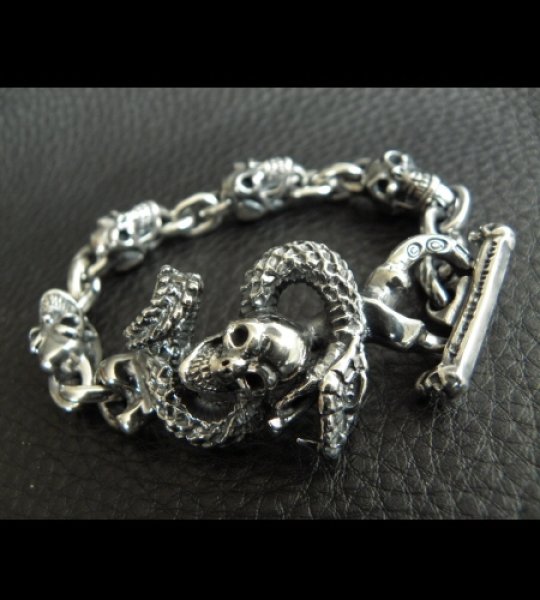 画像6: Half Snake Born With 4Skulls Bracelet (6)