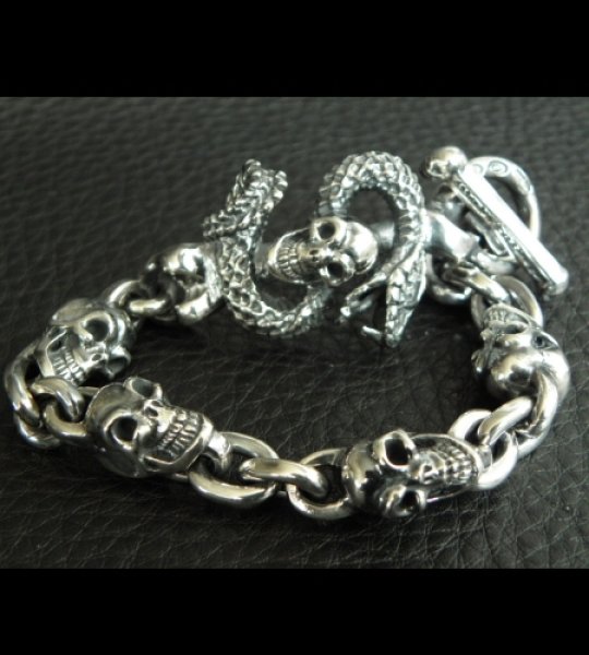 画像4: Half Snake Born With 4Skulls Bracelet (4)
