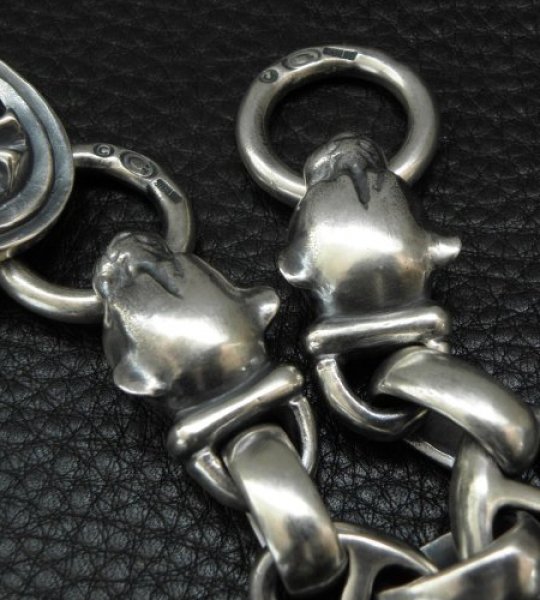 画像10: Sculpted Oval With 2medium Long Neck Panthers & Smooth H.W.O Anchor Links Bracelet (10)