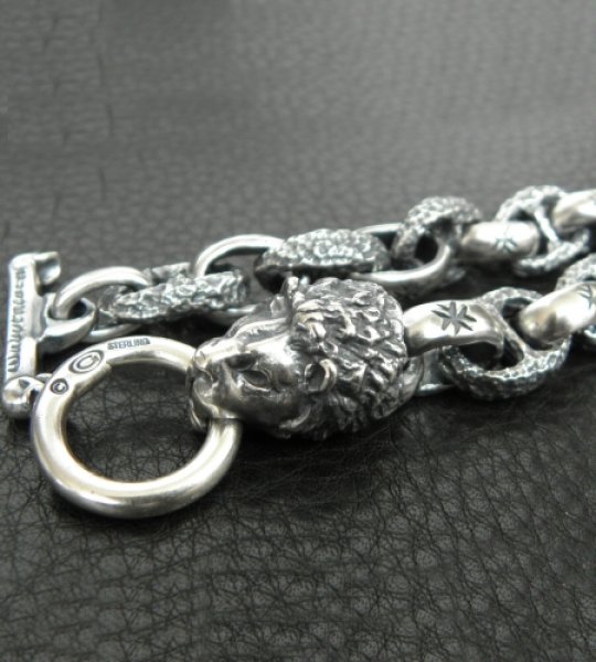 画像10: Lion With H.W.O & Chiseled Anchor Links Bracelet (10)