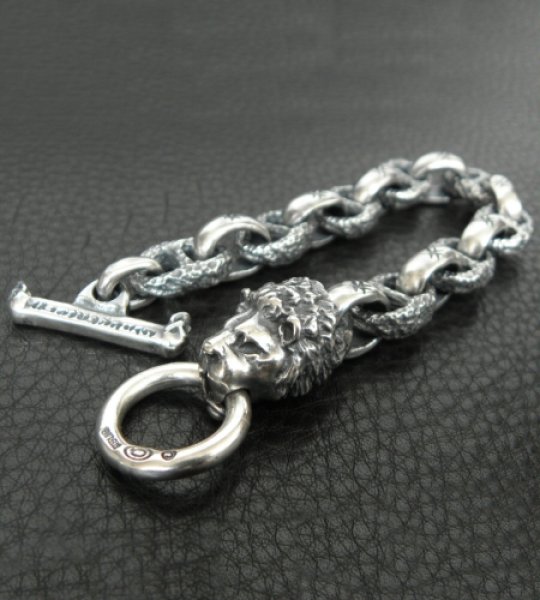 画像4: Lion With H.W.O & Chiseled Anchor Links Bracelet (4)