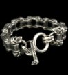 画像1: Heavy Wide Small Bike Chain With 4Skulls D-Loop Bracelet (1)
