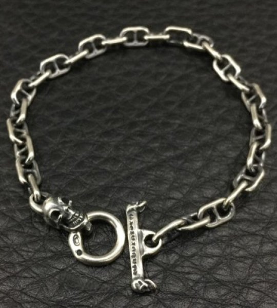 画像3: 5.5mm Marine Chain With Skull Bracelet (3)