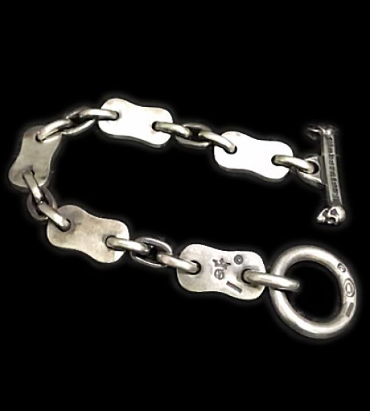 画像1: Motorcycle Chain Plate Links Bracelet (Medium) (1)