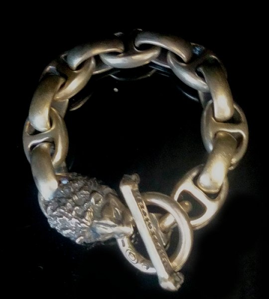 画像2: Lion With H.W.O & Smooth Anchor Links Bracelet (2)
