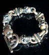 画像1: Panther With 4Skulls & 3Boat Chain Links Bracelet (1)