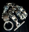 画像2: Panther With 4Skulls & 3Boat Chain Links Bracelet (2)
