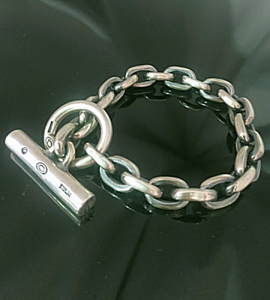 画像1: Ultimate T-bar With Small Oval Chain Links Bracelet (1)