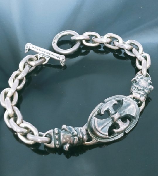 画像5: Quarter Battle AX Oval ID With 2 Quarter Old Bulldog & Small Oval Links Bracelet (5)