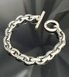 画像6: Half Small Oval & Chiseled Small Oval Chain Links Bracelet (6)
