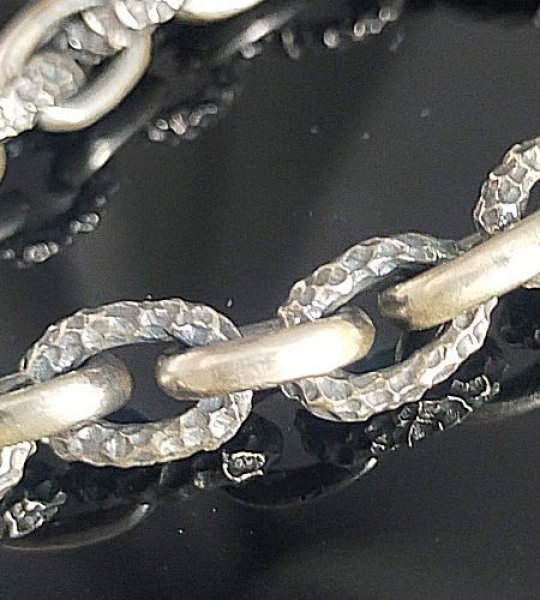 画像8: Half Small Oval & Chiseled Small Oval Chain Links Bracelet (8)