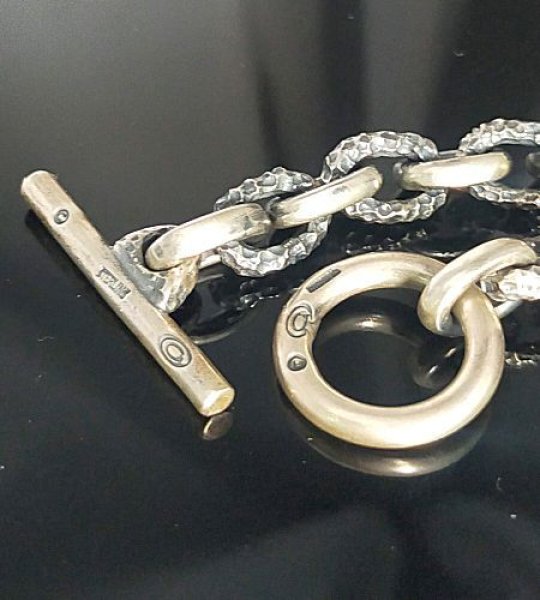 画像5: Half Small Oval & Chiseled Small Oval Chain Links Bracelet (5)