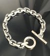 画像3: Half Small Oval & Chiseled Small Oval Chain Links Bracelet (3)