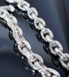 画像7: Half Small Oval & Chiseled Small Oval Chain Links Bracelet (Platinum Finish) (7)