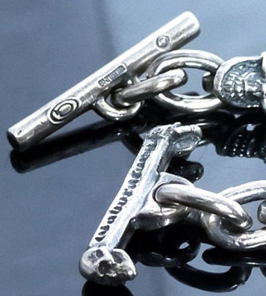 画像7: 1/8 Skull & Chain Links Bracelet (7)