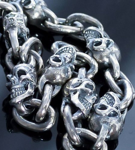 画像11: 1/8 Skull & Chain Links Bracelet (11)